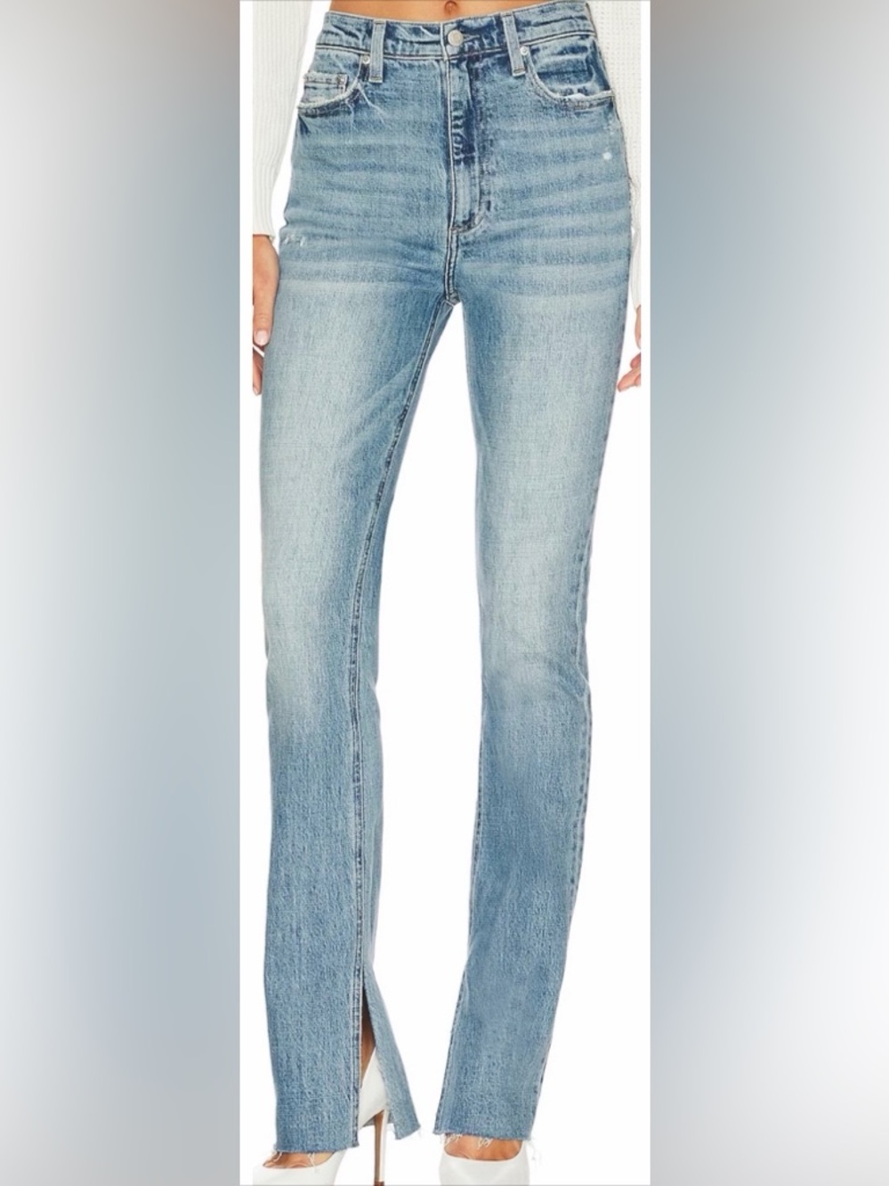 pistola Light Blue Flare Jeans with Subtle Distress